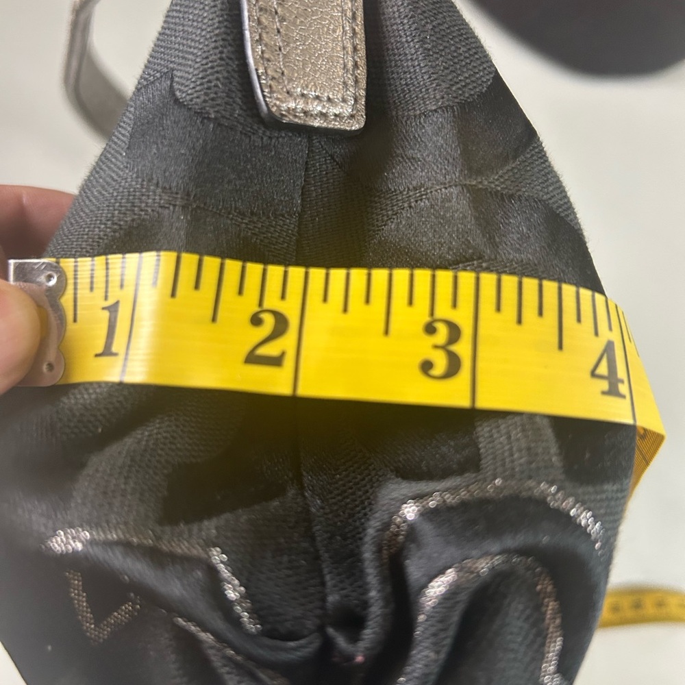 Coach Poppy Bag Black & Silver Women's Coach Purse Y2K Black Canvas "C" Logo - Picture 12 of 12